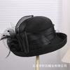 European and American temperament retro crimped brim breathable mesh basin hat women's summer banquet fashion versatile sunshade sunscreen hat