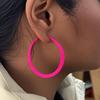 Крупные серьги-кольца для женщин 80-х 90-х годов, эффектные широкие серьги-кольца, большие, трендовые, преувеличенные серьги, винтажные неоновые серьги, ювелирные аксессуары