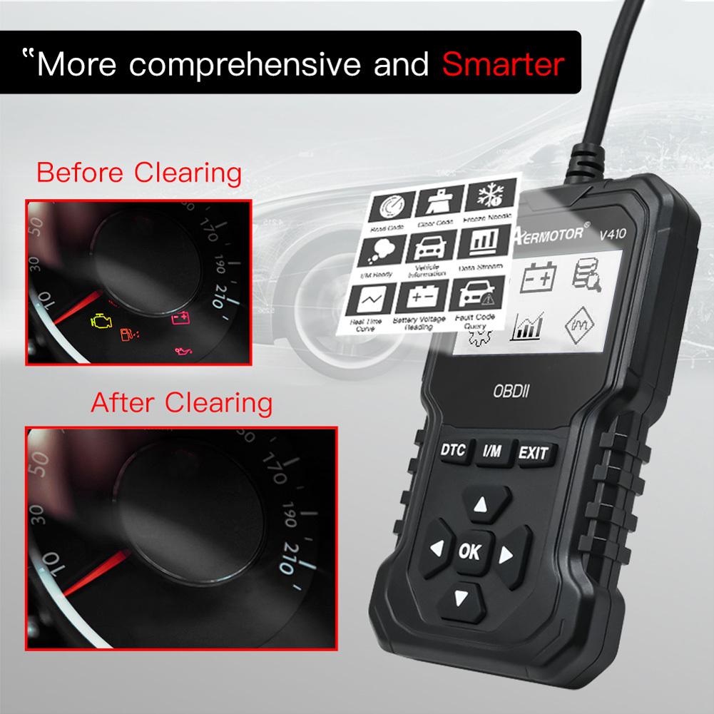 ELM327 сканер для автомобиля Obd2 сканер кодов неисправностей двигателя многофункциональный ЖК-дисплей коды ошибок диагностический сканирующий инструмент