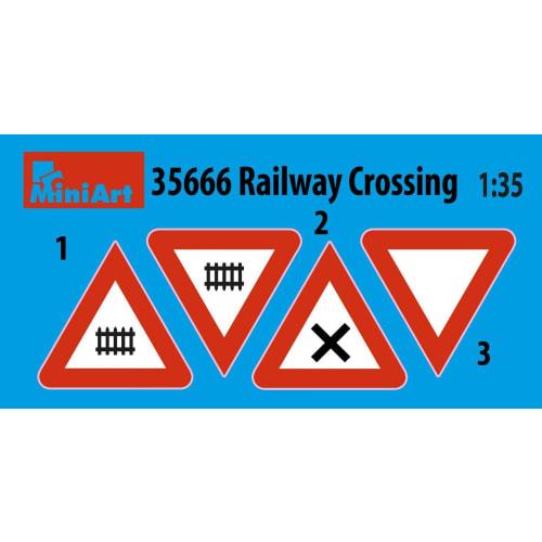 Miniart 1/35 Railroad Crossing and Barrier Plastic Model MA35666 (Diorama)