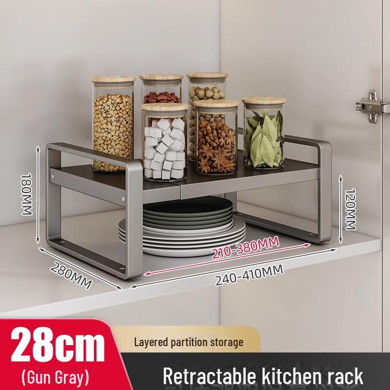 Выдвижная кухонная многоуровневая стойка для хранения для столешницы и микроволновой печи