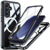 Прозрачный чехол для телефона Samsung A36 A56 Полностью закрывающий A37 Разблокировка по отпечатку пальца MagSafe Магнитное крепление Трехзащитный чехол для улицы
