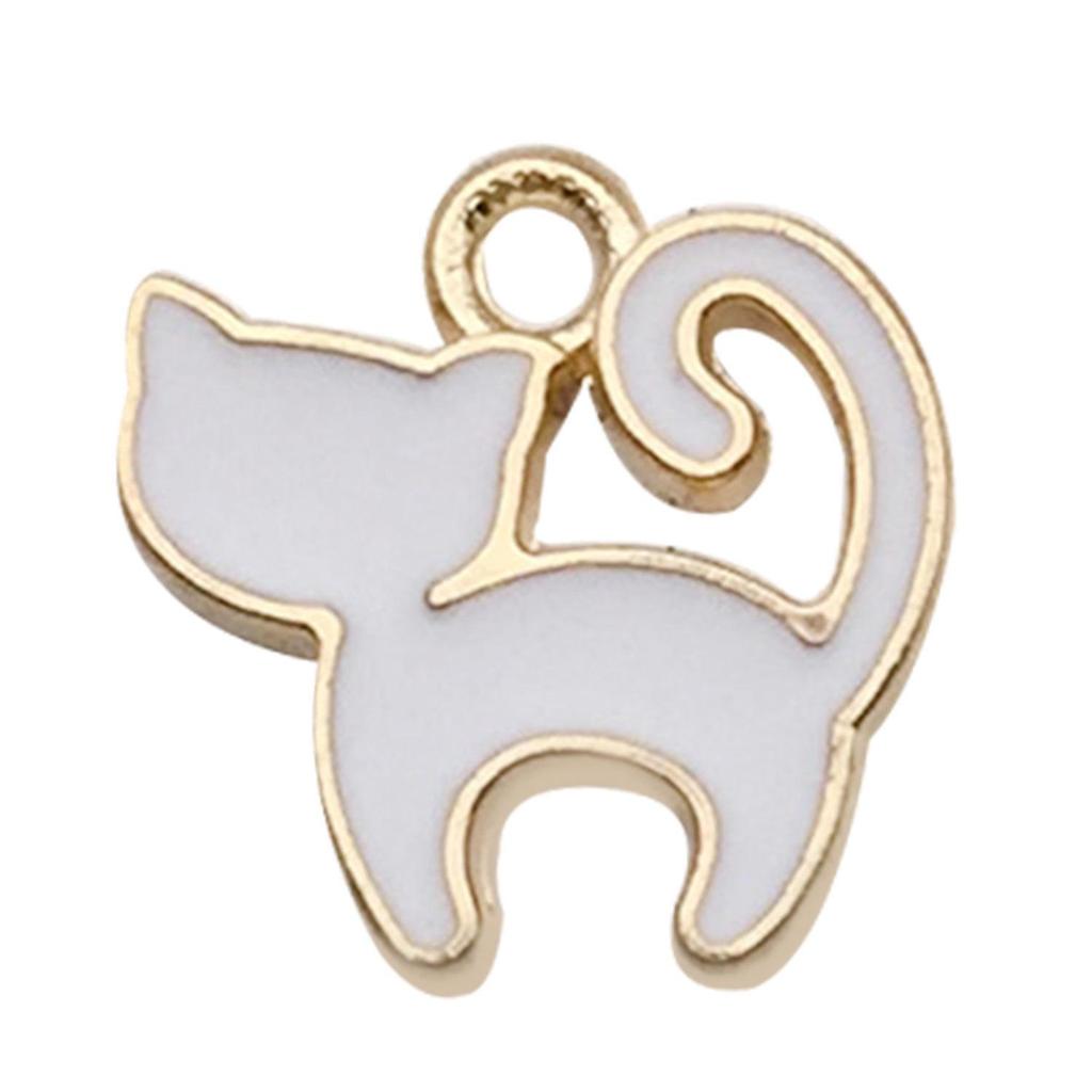 Set of 20 DIY Alloy Oil Drop Pendant Earrings - White Love Notes Design