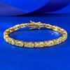 Gold-Plated Luxury Set 4 * 6Mm Pigeon Egg Full Diamond Yellow Diamond Oval Bracelet For Women