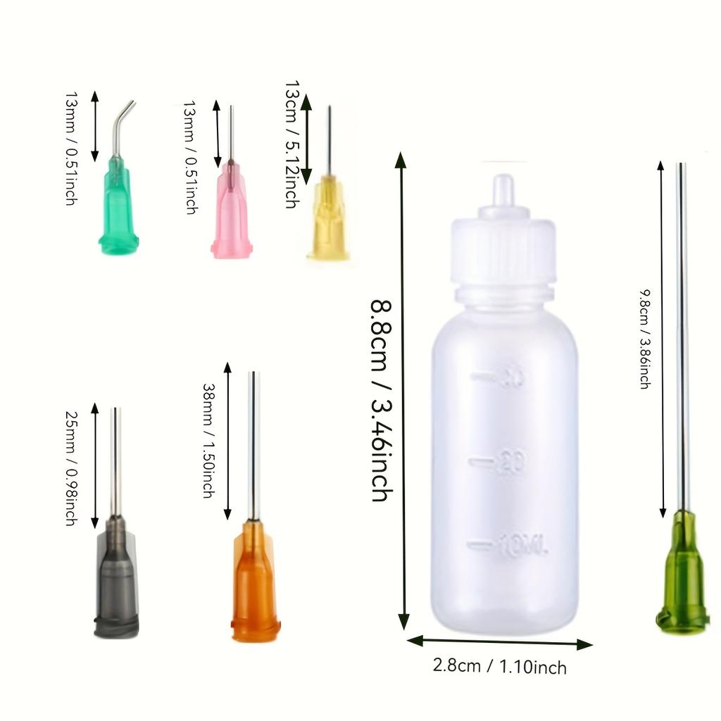 18 бутылочек-аппликаторов для клея поставляются с иглами с тупым концом и колпачками, подходят для жидкостей, клея, чернил,