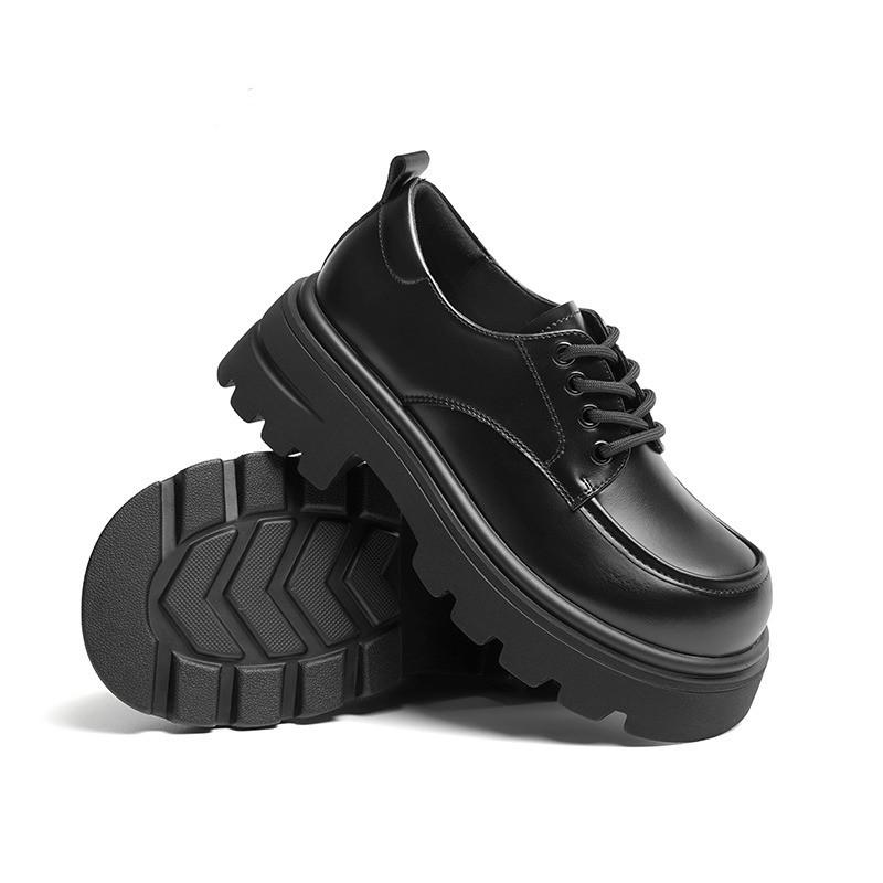 Женская обувь, новые весенние лоферы на шнуровке, универсальная женская обувь в консервативном стиле, кожаные туфли на платформе