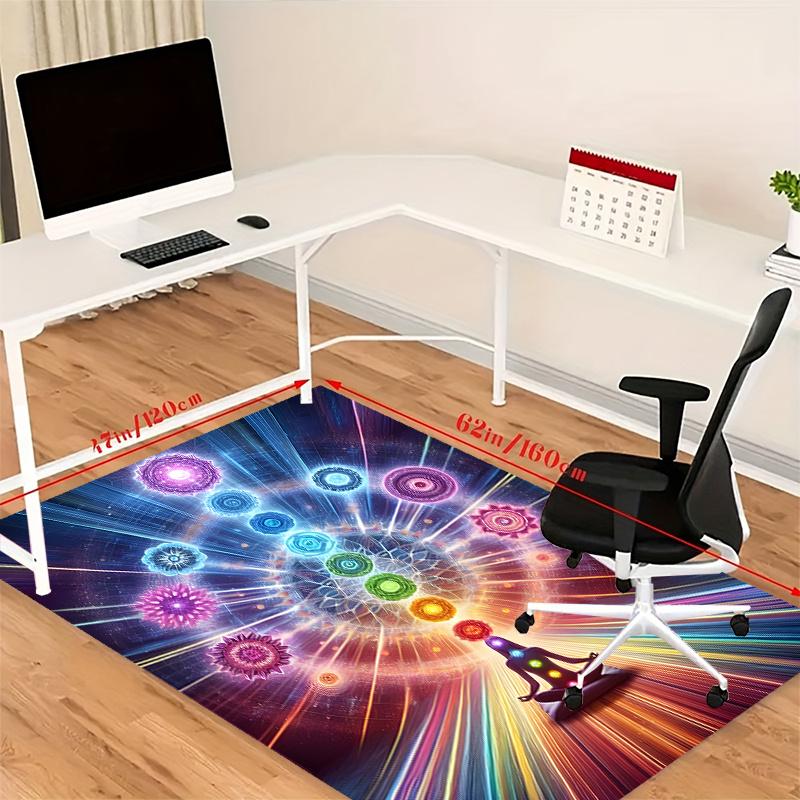 Crystal Velvet Meditation Chakras Printed Area Rug Carpet for Bedroom, Living Room, Home Office Decor, Rugs Mat, Fashion Mat Rug for Bedside