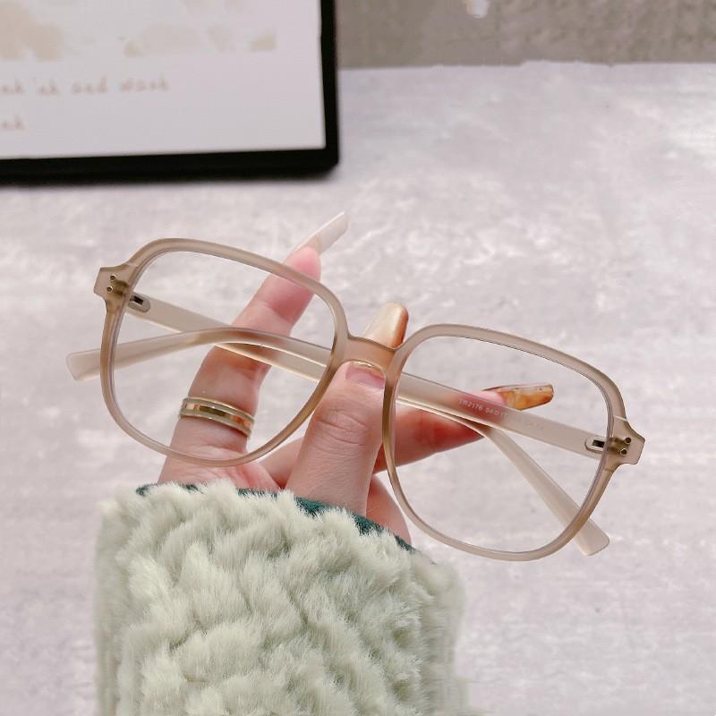 Large Square Frame Myopia Glasses Oversized Transparent Women'S Nearsighted Glasses Ladies Retro Blue Light Blocking Eyeglasses