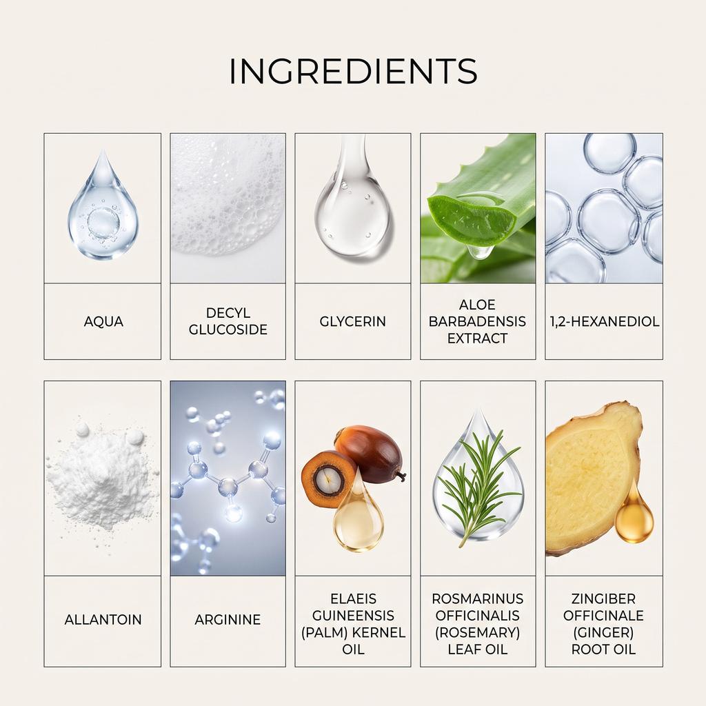 Batana Oil Shampoo Gentle ingredients clean the scalp, creating dense, fluffy foam for voluminous and strong hair