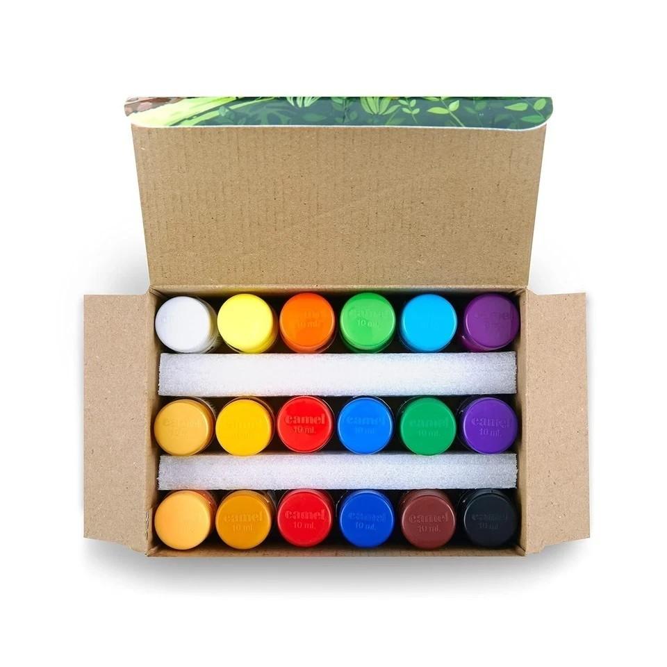 Camlin Kokuyo Pack of 18 shade bottles 10ml each, 1 palette, 1 brush