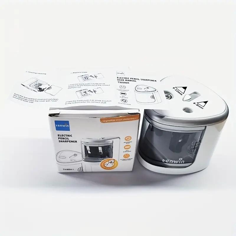 Dual Hole Automatic Electric Pencil Sharpener with Sharp Blade Compact Portable Student School Office Pencil Sharpener Stationery