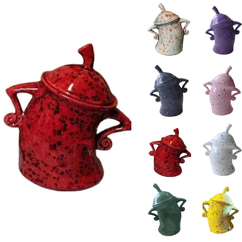 1PC Christmas Cookie Canister With Attitude Candy Jar Akimbo Resin Mugs Food Storage Jar With Lid