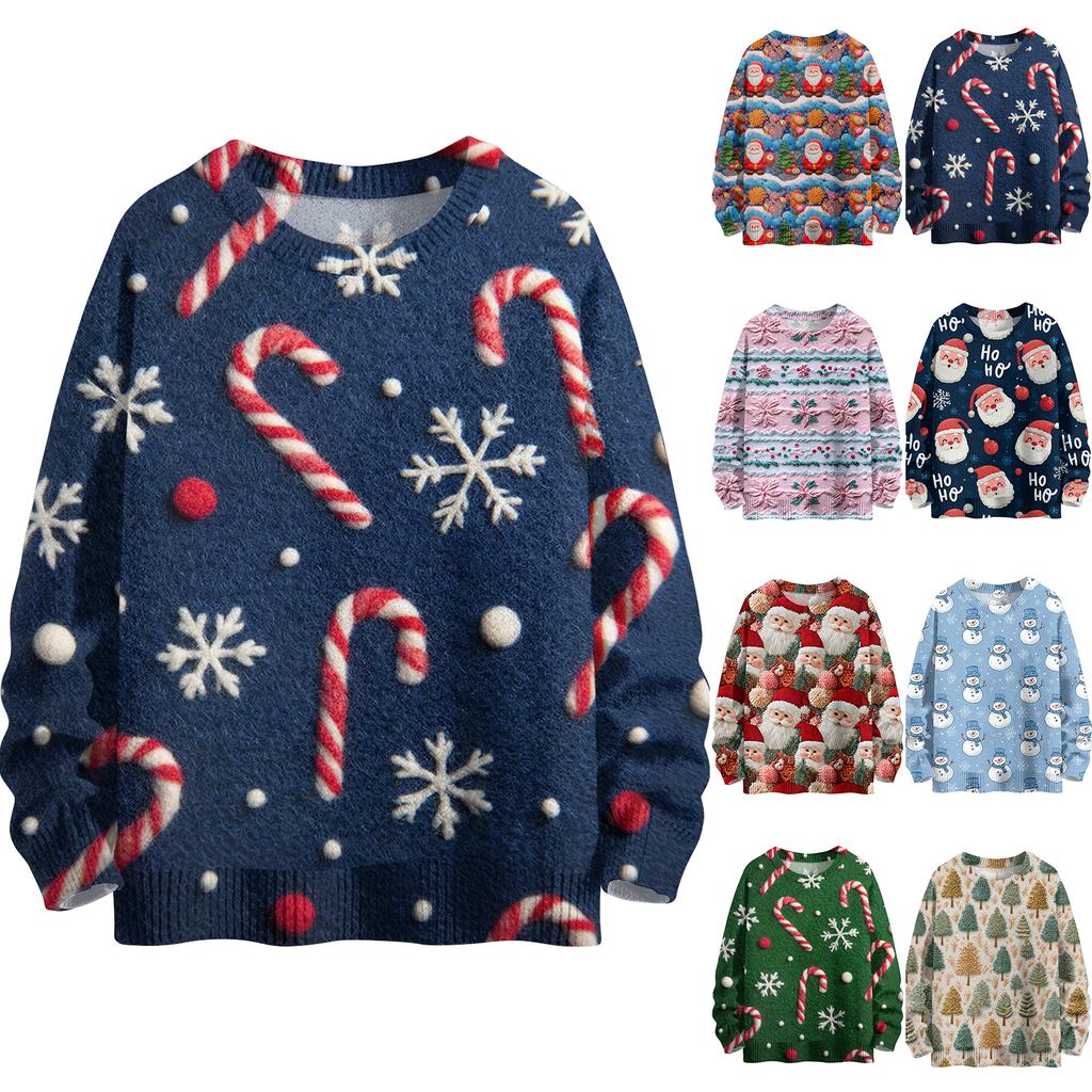 Christmas Sweatshirts For Women Knit Sweater Cute Shirt Fall Crewneck Pullover Tops