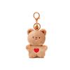 Brown Playful Plush And Pink Bear Keychain Fun And Stylish Key Accessory Holder