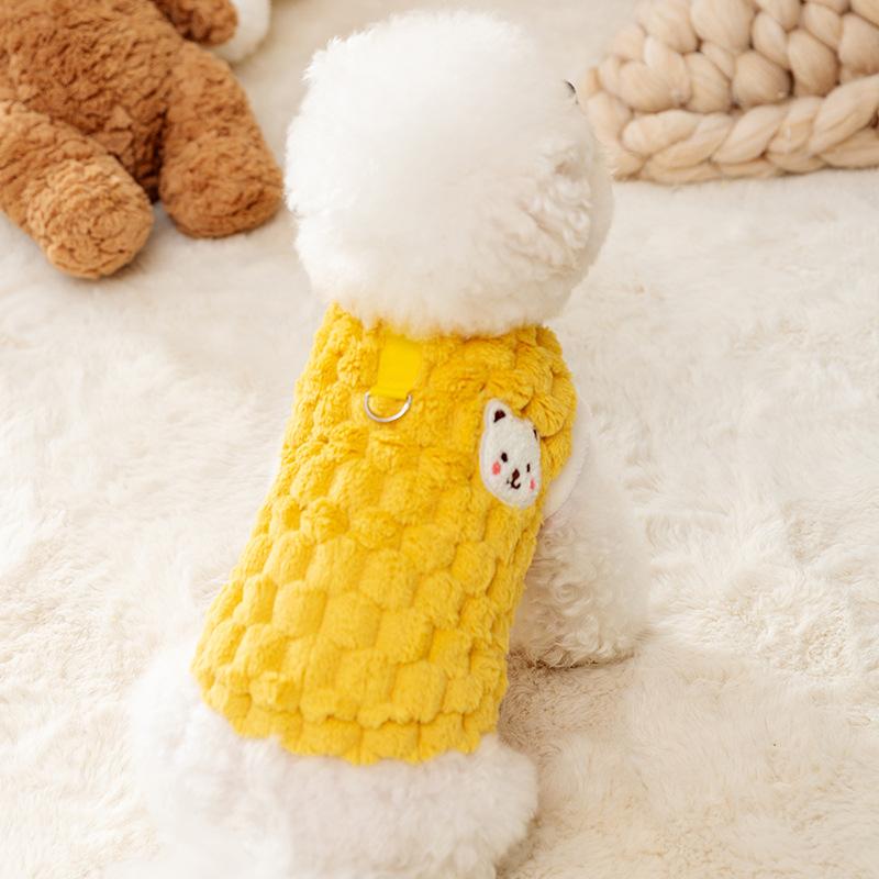 Autumn and Winter Casual Korean Version of Bear Traction Fleece Vest Medium and Small Dog Cat Two Feet Warm Pet Dog Clothes