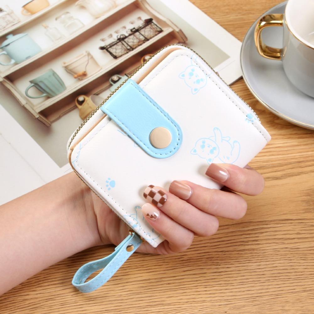 Multi-function Short Wallet Cat Pattern Card Holder Bag New Card Wallet Girl