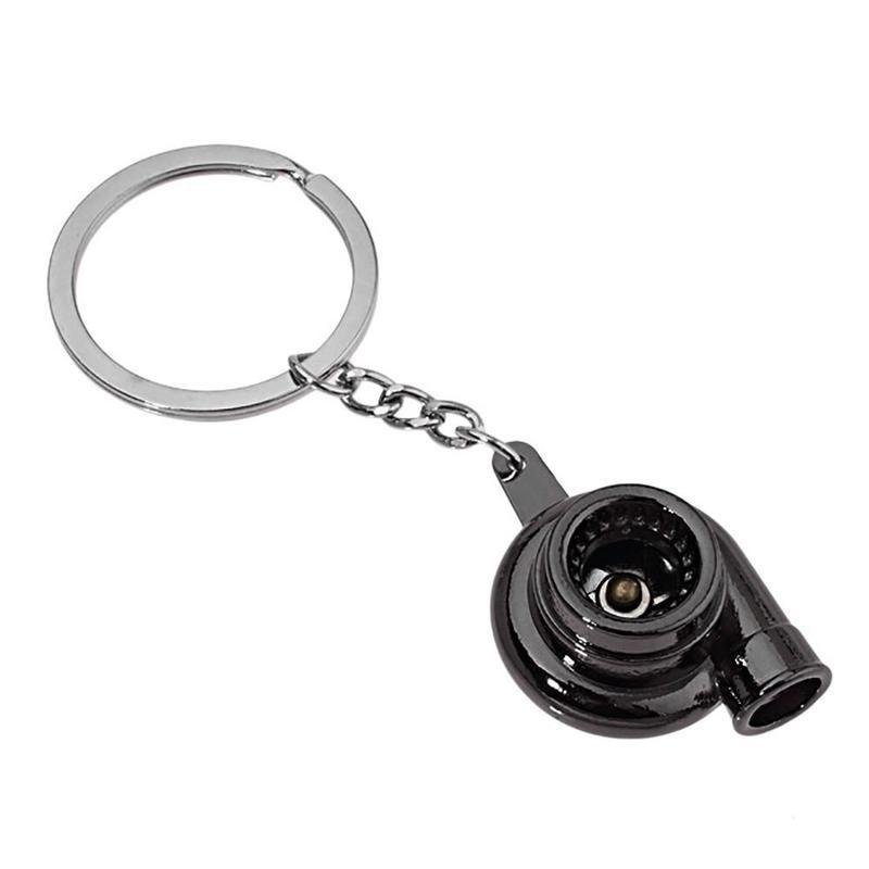 Car Auto Turbo Keychain Sleeve Spinning Turbine Turbocharger Key Chains Keyfob