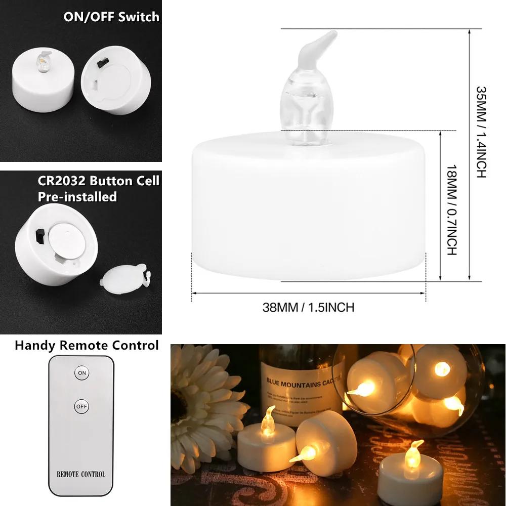 Battery Operated Tea Lights 24/48 Pack Flameless Realistic Flickering Candles LED Tealight for Event Festival Celebration Party