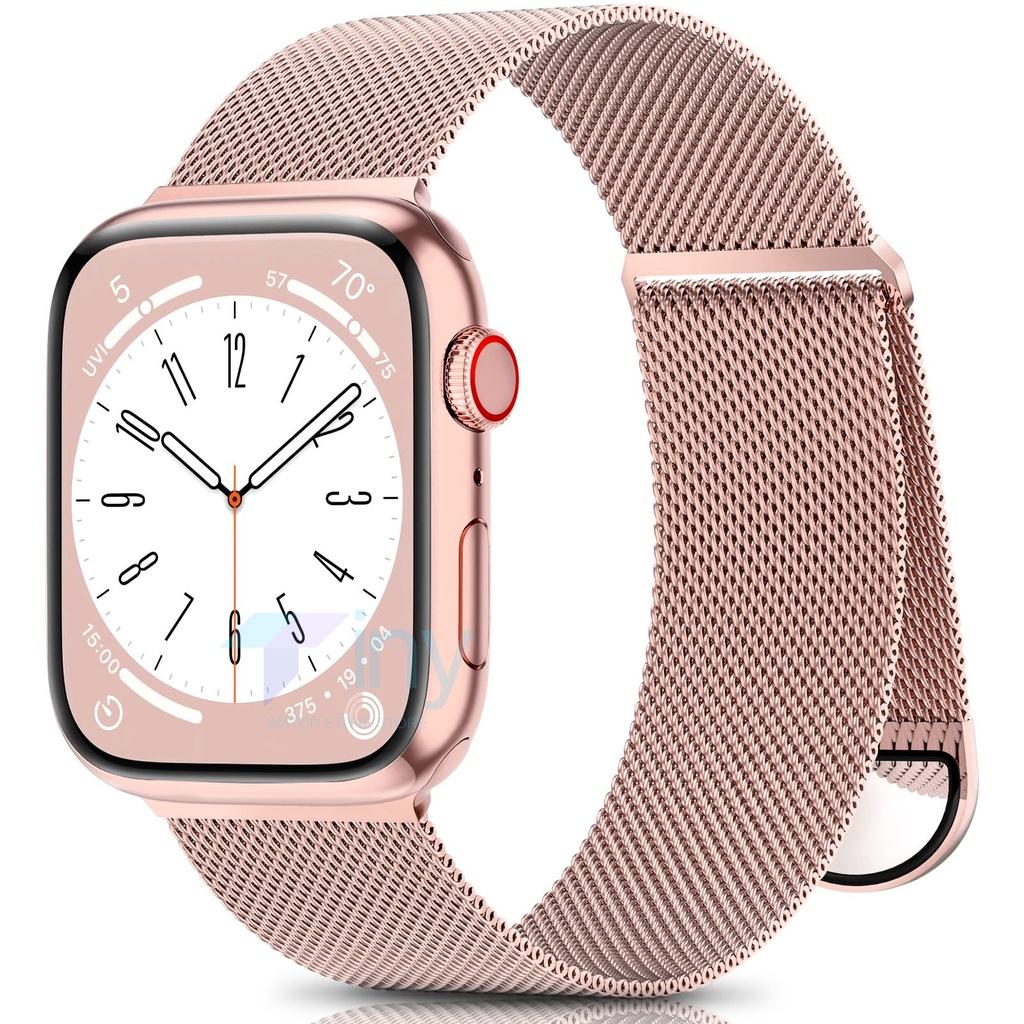 Металлический Миланский Петлевой Ремешок Для Apple Watch Ultra Ремешок 49мм 42мм 44мм 45мм 41мм Стальная Сетчатая Магнитная iWatch Серии 9/8/7/6/5/4/3/SE