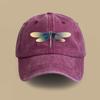 Кепка бейсболка из стираного хлопка в старом ретро стиле с вышивкой стрекозы, модная мужская и женская, универсальная, для весны и лета, для улицы