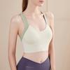 Женский дышащий ударопрочный спортивный бюстгальтер Push Up, модный лоскутный жилет для фитнеса, бега, йоги
