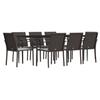 VidaXL Garden Dining Set 9 Pcs Cushions Wicker Steel 3186950