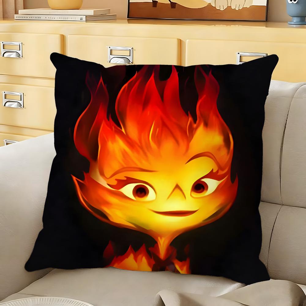 Anime EElemental Cushion Cover Soft Durable Reversible Pillow Cover Home Car MultiScene Daily Comfort Pillowcase