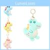 Adorable Cartoon Dinosaur Plush Keychain Soft Snow Mink Stuffed Pp Cotton Toy