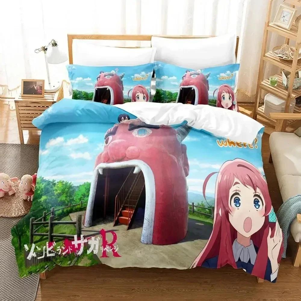 Постельное белье Zombie Land Saga Односпальный Полуторный Двуспальный Кингсайз Комплект постельного белья Взрослый Детский Спальня Комплекты пододеяльников Комплект простыней с 3D-принтом