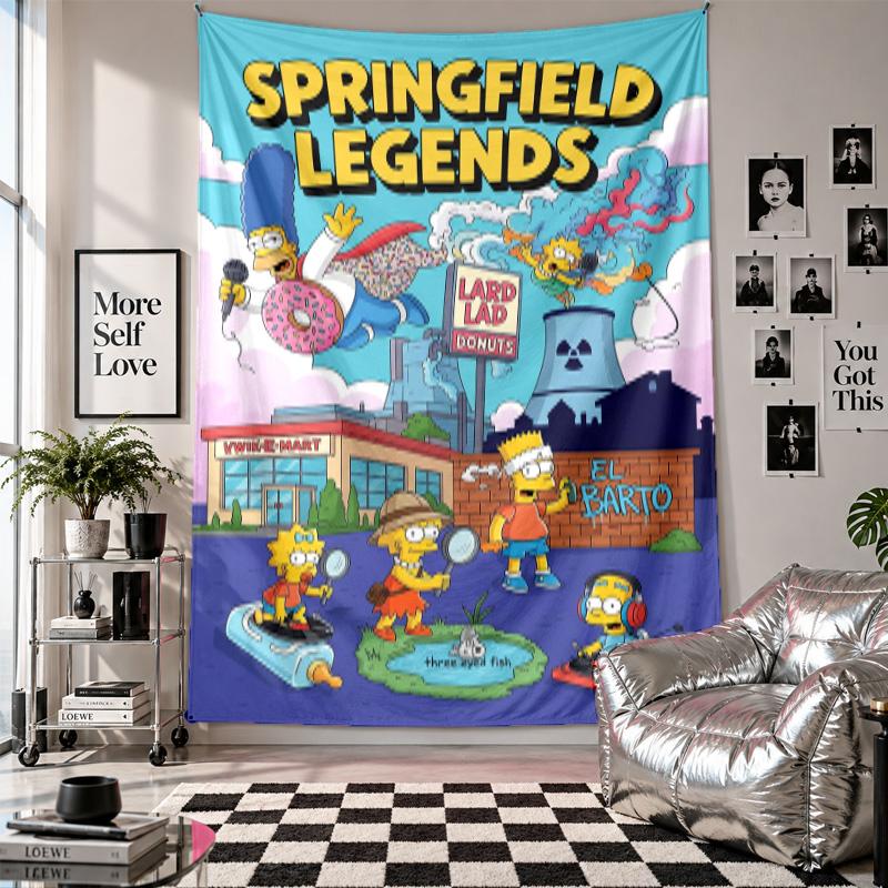 Wall TapestryThe Simpsons Art Hanging Cloth Decorative Background Cover for Room Decoration