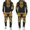 New Set 3D Printing Fashion Personality Creative Mens Zipper Hooded Suits Casual Sweatshirt Sweatpants Two Piece Sets Tracksuits