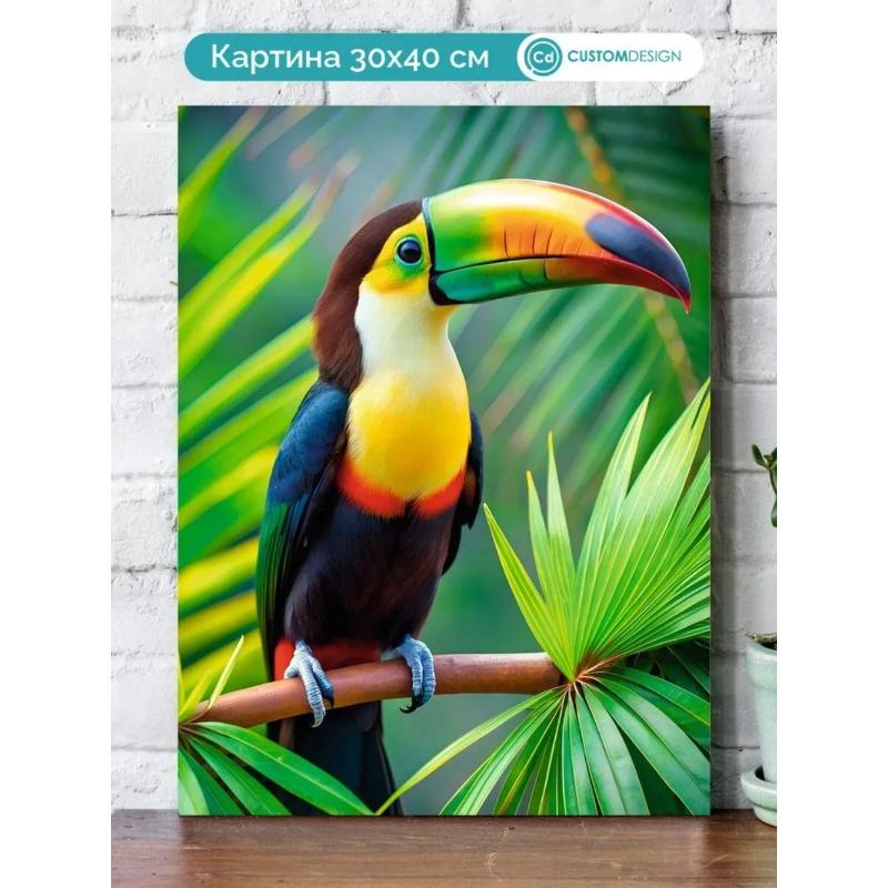 Авторская картина со стеной из птиц, 20x30 см, Декор для дома