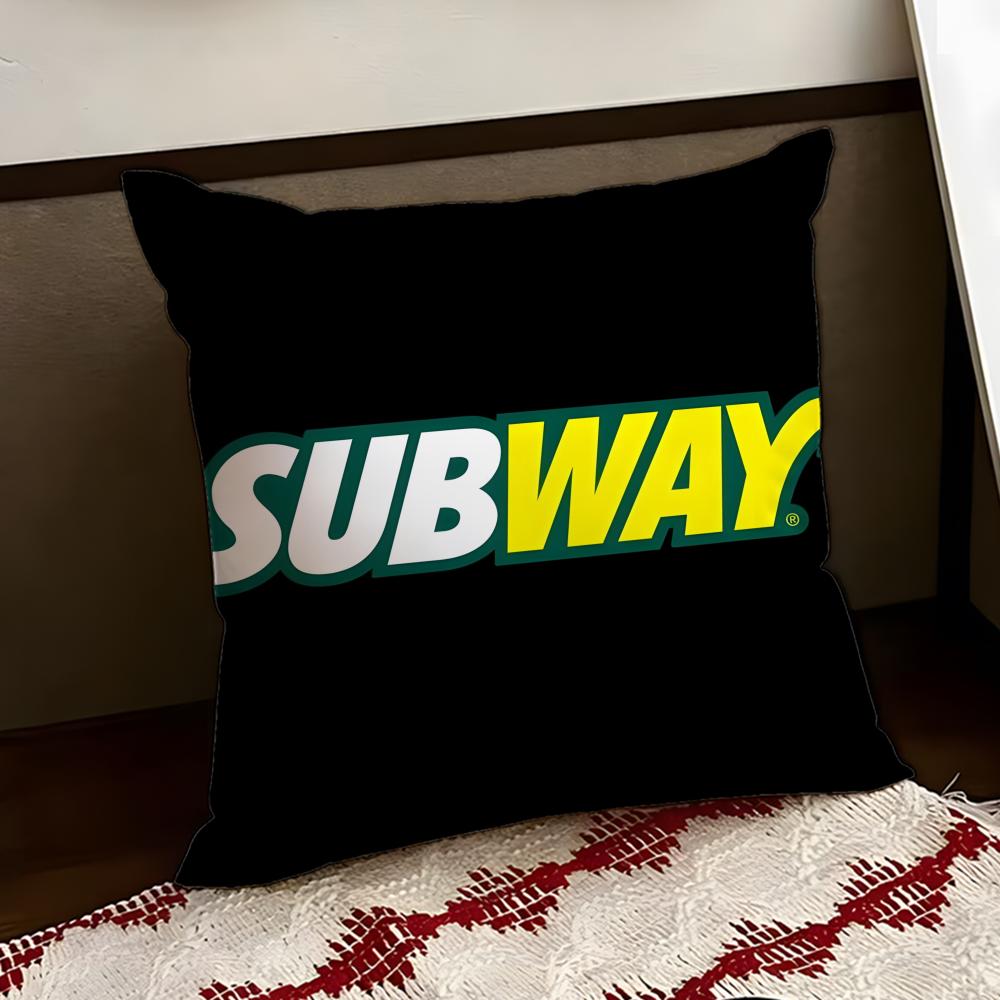 SSubway Cushion Cover Reversible Soft Durable Pillow Cover Home Car MultiScene Use for Daily Comfort