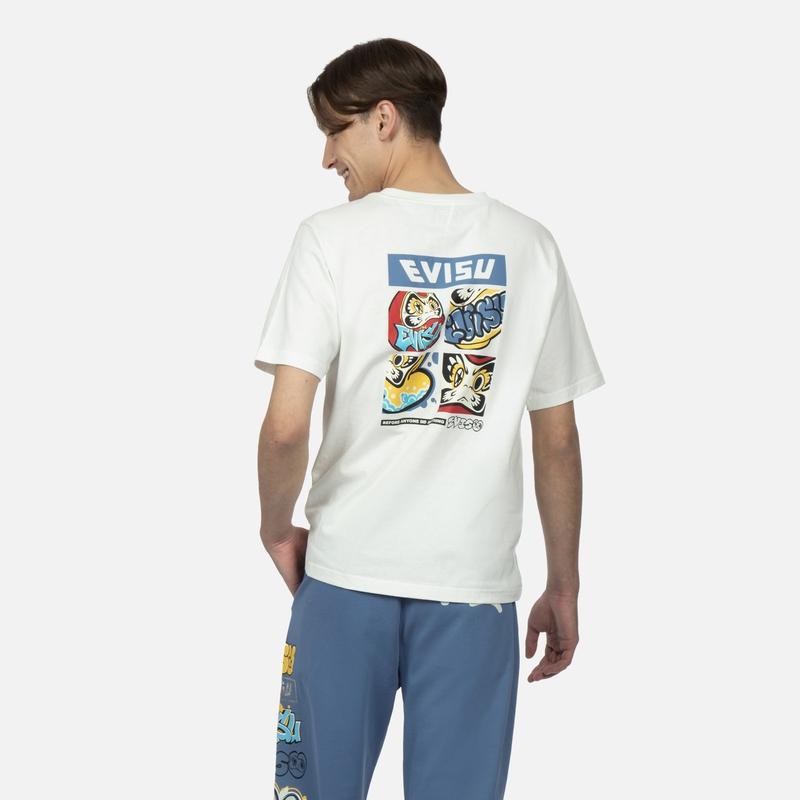 EVISU T-Shirts Men's Crew Neck Moderate Straight Fit 2ESHTM3TS517XXCT