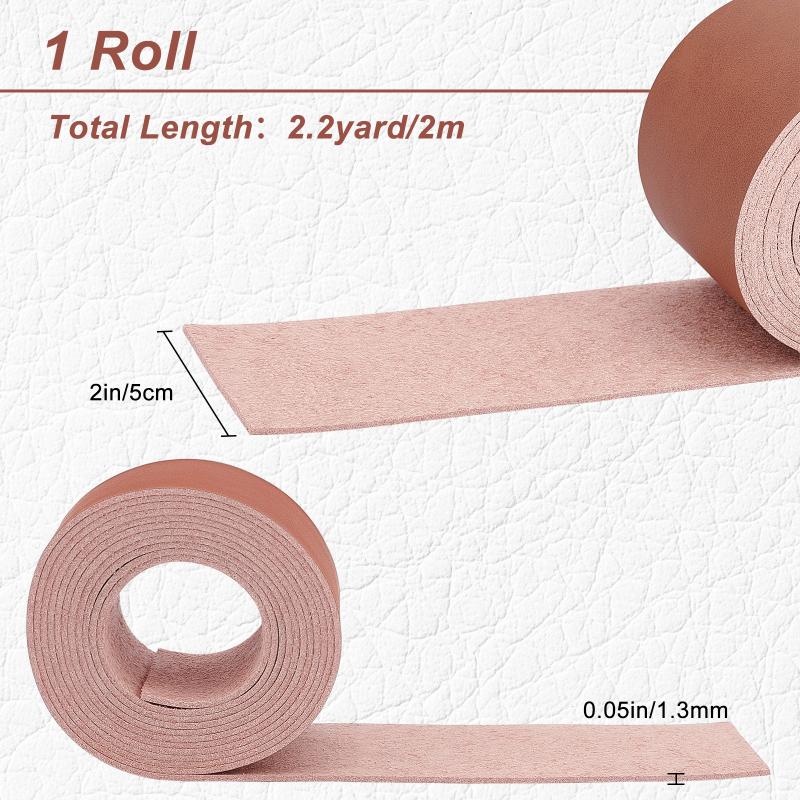 Dark Brown Genuine Leather Strap Strip 1/2 Inch Wide 79 Inch Long Leather Belt Wrap 1.3mm Thick Single Sided Flat Cord for DIY