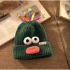Милая смешная вязаная шапка-лягушка женская осенне-зимняя широкая повязка на голову теплая шапка 2023 новая шапка от холода студенческая