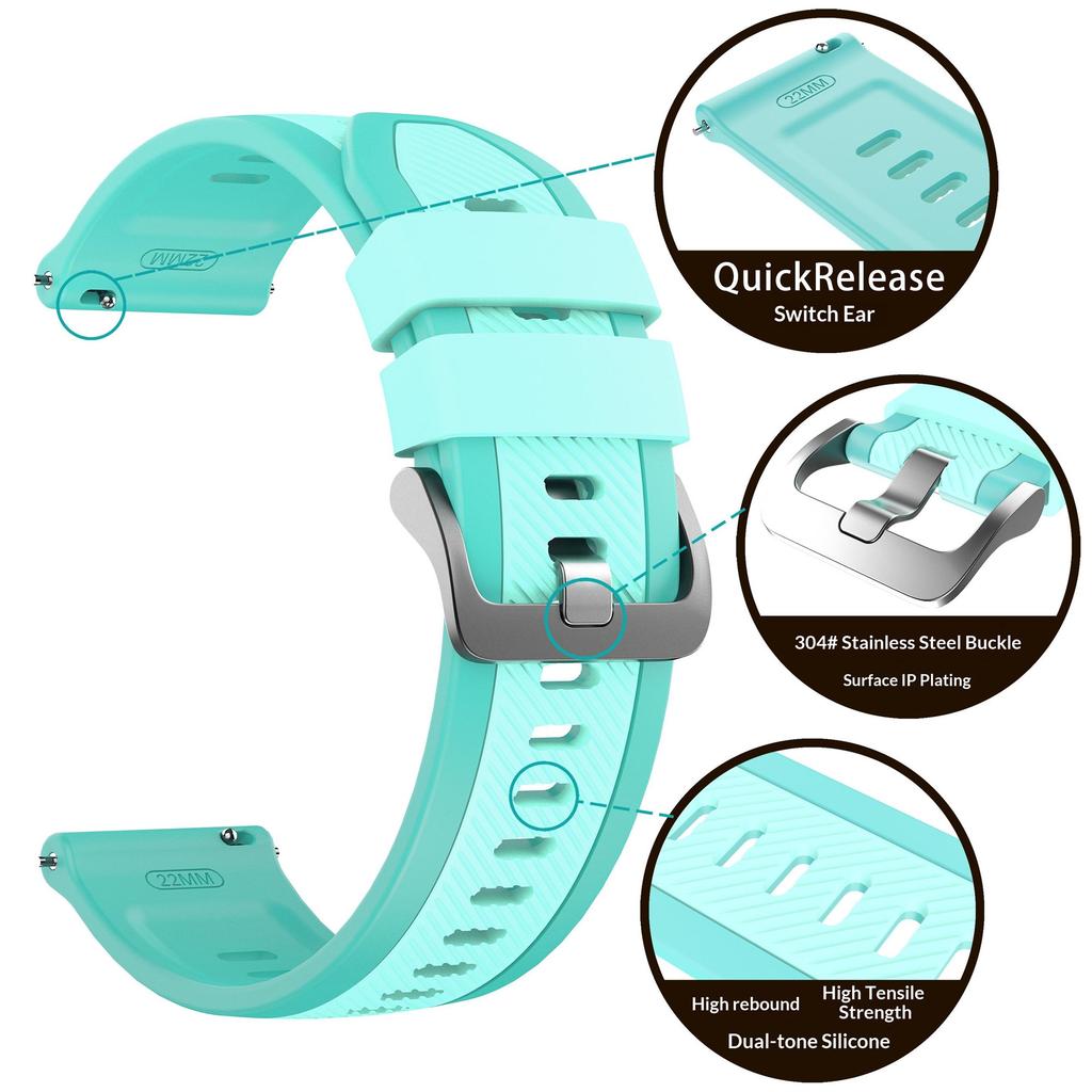 22 мм Твиловый ремешок для часов Huawei Watch GT 6/5/5 Pro/4 46 мм Двухцветный силиконовый ремешок Быстросъемный