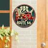 Винтажная жестяная металлическая табличка Route 66 8x8 дюймов Декор стен в стиле Americana Ретро Мужская берлога Гаражное искусство