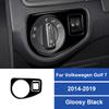 Real Carbon Fiber Car Headlight Switch Panel Decoration Frame Sticker For Volkswagen Golf 7 2014-2019 Car Interior Accessories