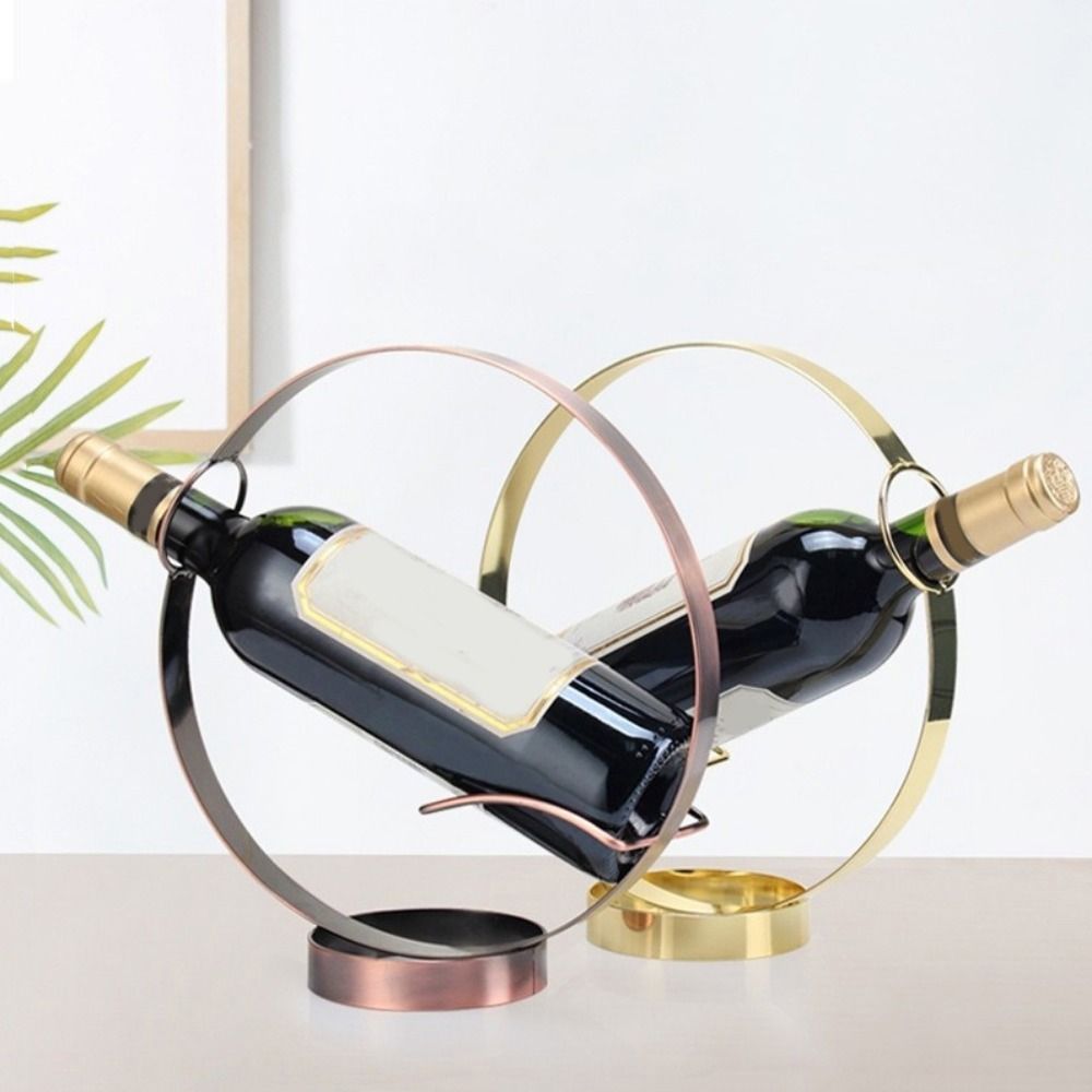 Freestanding Iron Round Wine Rack Single Red Wine Display Rack Modern Wine Bottle Rack Restaurant
