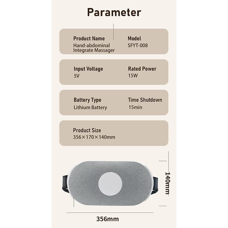 Электрический ручной массажер для живота, вибрационный массажер с горячим компрессом и 3 режимами, улучшает запор и метеоризм
