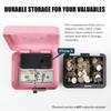 Indian Factory Metal Cash Box with Combination Lock, Money and Coin Organizer for Shop, Office and Home, Pink, 9D x 16W x 20H Centimeters