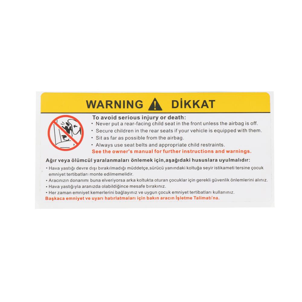 For Car Sun Visor Makeup Mirror Sticker Airbag Sticker Safety Warning Sticker Warning Board StickerWindshield Sunshades 1