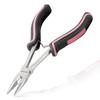 Mini Long Nose Pliers, Long Reach, Slim, Pink, Women's Size, Miniature, Lightweight, Non-Slip, Serrated, Grooved, Cutting Blade, Effortless F