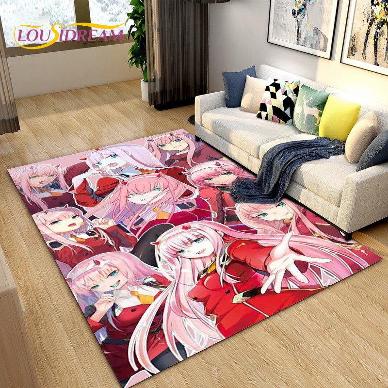 Ковер Zero Two DARLING In The FRANXX Аниме, Ковер для Гостиной, Спальни, Дивана, Прихожей, Декор, Детский Нескользящий Коврик для Пола