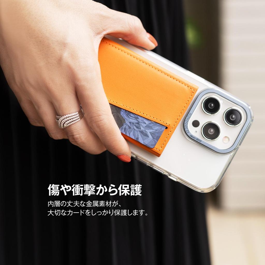 MagSafe Compatible Card Magsafe Card Storage Artificial Thin Card Card Holder with Various LUCID REFINED CARD Elephant Gray [MONOCOZZI] Case,