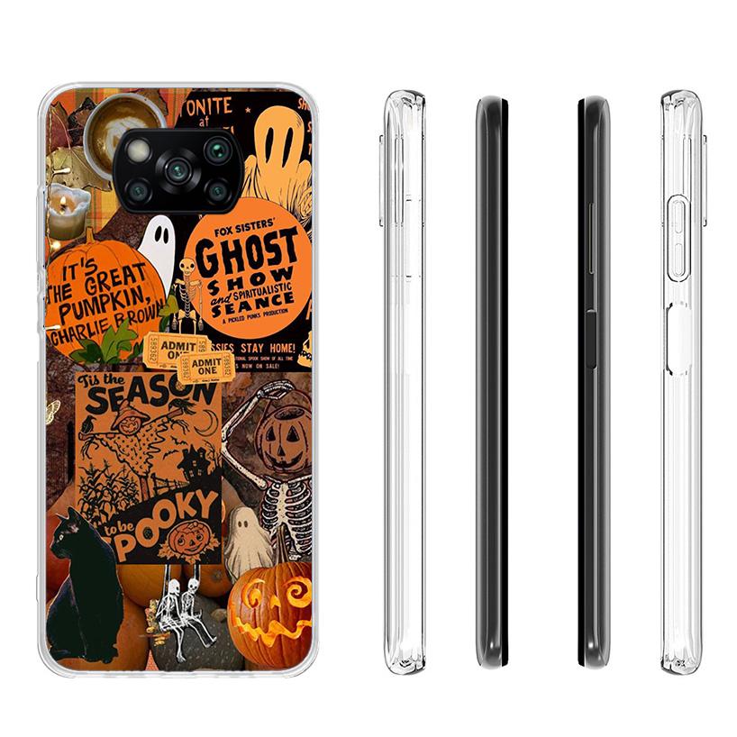 October Fall Halloween Spooky Pumpkin Phone Case For Xiaomi Poco X7 X6 X5 Pro F7 Ultra Redmi 15C 15 13C 13 12C 12 10 10A 10C 9 9