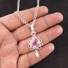 Sisters Day Deal Heart Morganite Stone Wedding Gift Boho Pendant Sterling Silver PP-4-12