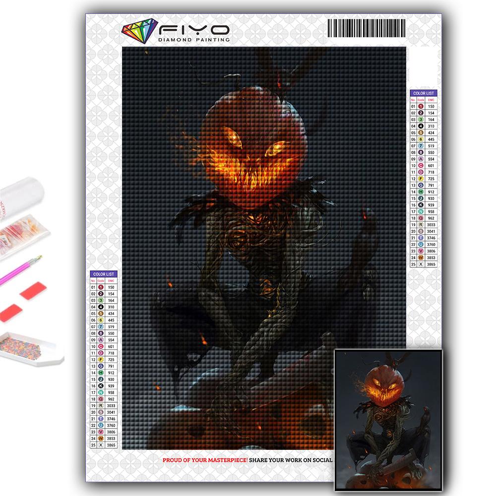Алмазная картина Хэллоуин Страшная голова тыквы Человек Алмазная мозаика Ремесло Алмазная вышивка Картина