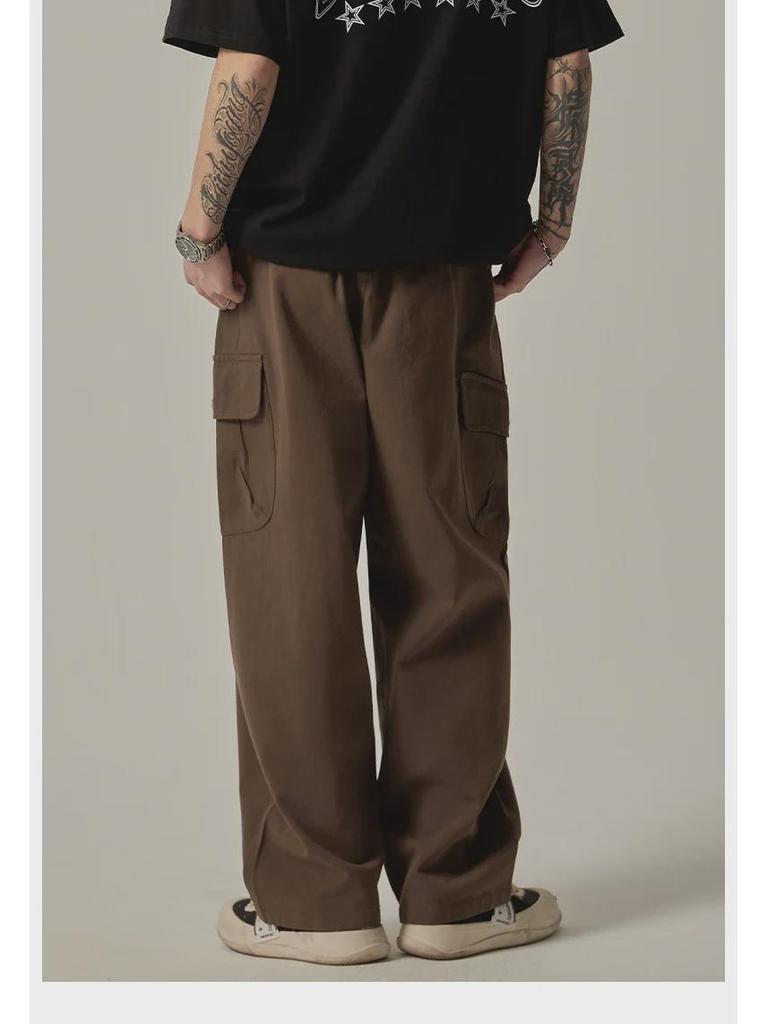 Мужской ретро японский комбинезон: Свободные повседневные брюки широкого кроя весна/осень